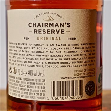 Rum - Chairman's Reserve Classic / 70cl / 40% Rum 41,00 CHF