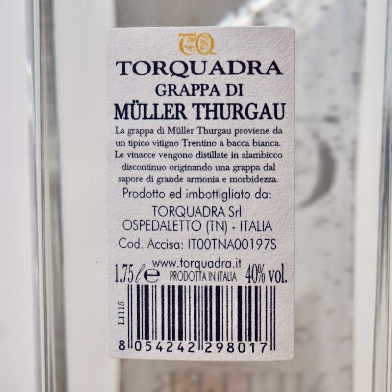 Grappa - Torquadra Müller / Thurgau / 40% 175cl Bianca