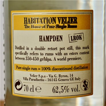 Rum - Habitation Velier Hampden LROK White / 70cl / 62.5%
