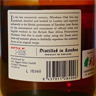 Gin - Mombasa Club London Dry / 70cl / 41.5% Gin 44,00 CHF