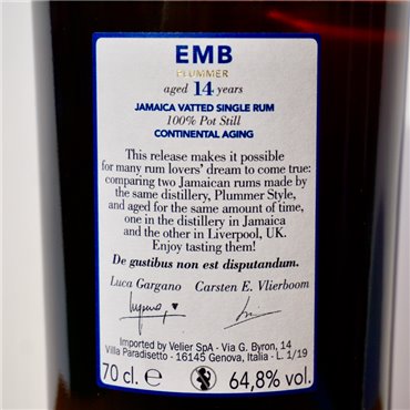 Rum - Velier Monymusk EMB Plummer Continental 14 Years / 70cl / 64.8%