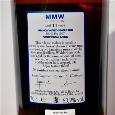 Rum - Velier Monymusk MMW Wedderburn Continental Blend 11 Years / 70cl / 63.9%