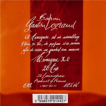 Armagnac - Baron Gaston Legrand Bas Armagnac Carafe X.O. / 70cl / 40%