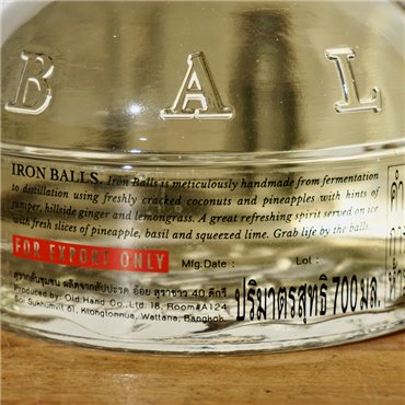 Gin - Iron Balls Bangkok Gin / 70cl / 40%