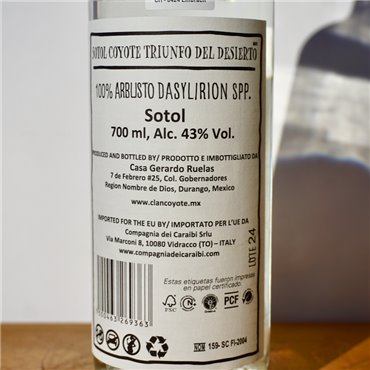 Sotol - Coyote Triunfo Del Desierto Durango / 70cl / 43%