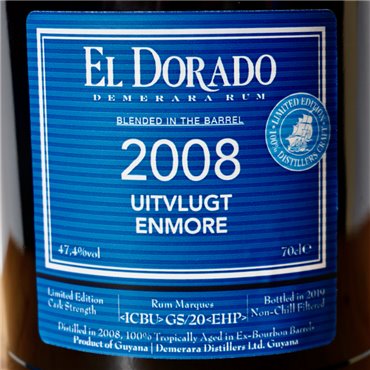 Rum - El Dorado 2008/2019 Uitvlugt Enmore / 70cl / 47.4%
