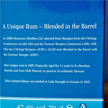 Rum - El Dorado 2008/2019 Uitvlugt Enmore / 70cl / 47.4%