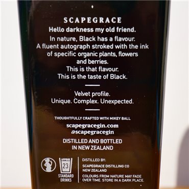 Gin - Scapegrace Black / 70cl / 41.6%
