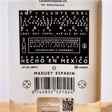 Mezcal - Gem & Bolt Small Bottle / 20cl / 44%