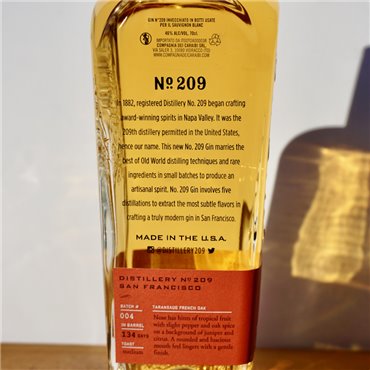 Gin - No. 209 Sauvignon Blanc Barrel Reserve / 70cl / 46%