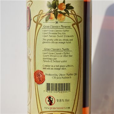 Liqueur - Gran Classico Bitter / 70cl / 28%