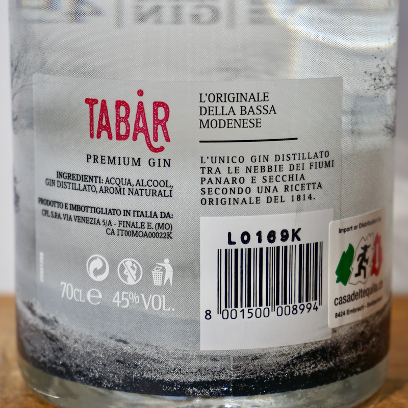 Gin - Tabar Premium Gin / 70cl / 45%