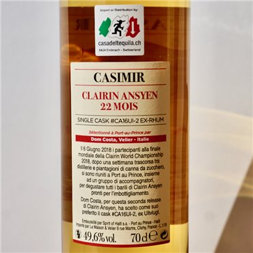 Rum - Clairin Ansyen Casimir 22 Mois Dom Costa / 70cl / 49.6%