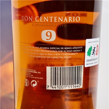 Rum - Centenario Conmemorativo 9 Years / 70cl / 40%