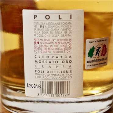 Grappa - Poli Cleopatra Moscato / 70cl / 40%