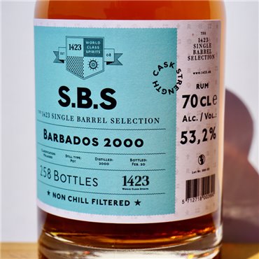 Rum - S.B.S. Barbados 20 Years 2000 / 70cl / 53.2%
