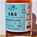 Rum - S.B.S. Barbados 20 Years 2000 / 70cl / 53.2%
