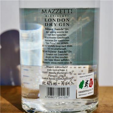 Gin - Mazetti Silver Sands Gin / 70cl / 42%