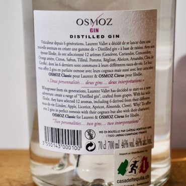 Gin - Osmoz Citrus Grapes Gin / 70cl / 46%