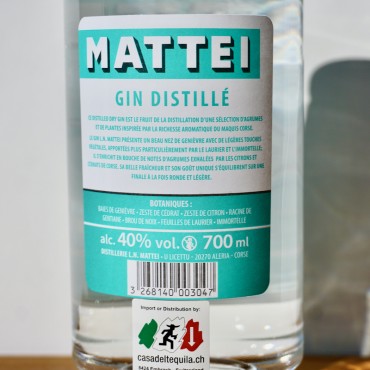 Gin - L.N. Mattei Distilled Dry Gin / 70cl / 17%
