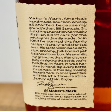 Whisk(e)y - Maker's Mark Kentucky Straight Bourbon / 70cl / 45%