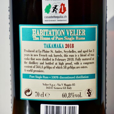 Rum - Habitation Velier Takamaka 2018 / 70cl / 60.8%
