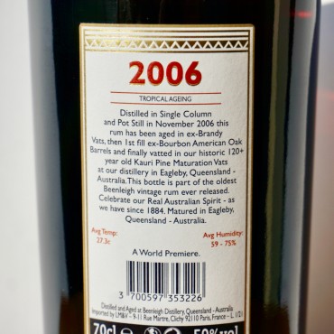 Rum - Beenleigh 15 Years 2006 Tropical Ageing / 70cl / 59%