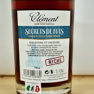 Rum - Clement Tres Vieux Secrets de Futs Riche / 70cl / 42.4%