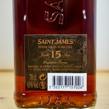 Rum - Saint James Vieux 15 Years / 70cl / 43%