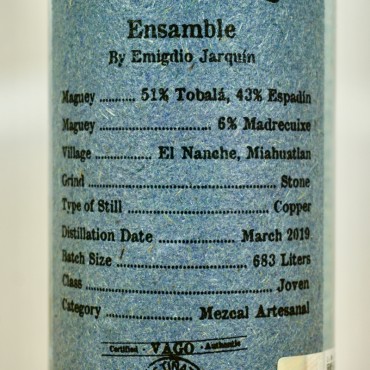 Mezcal - Vago Ensamble by Emigdio Jarquin Tobala, Espadin, Madrecuishe / 70cl / 49.9%