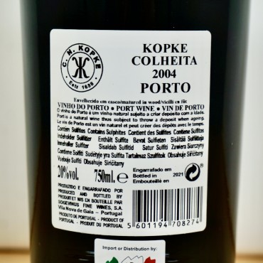 Port - Kopke Colheita Port 2004 / 75cl / 20%