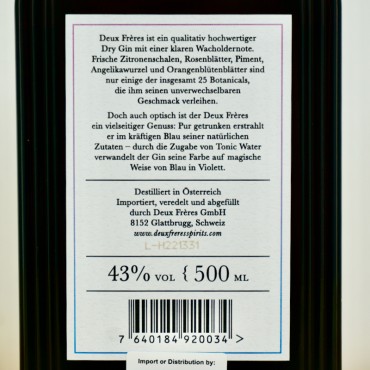 Gin - Deux Frères Dry Gin / 50cl / 43%