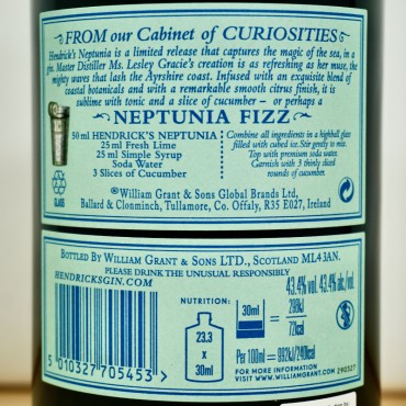 Gin - Hendrick's Neptunia Gin / 70cl / 43.4%