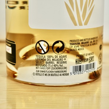 Tequila - Leyenda del Milagro Select Barrel Reposado / 75cl / 40%