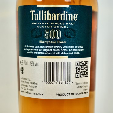 Whisk(e)y - Tullibardine 500 Sherry Finish / 70cl / 43%