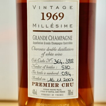 Cognac - Maxime Trijol Vintage 1969 Millésime Grande Champagne / 70cl / 40%