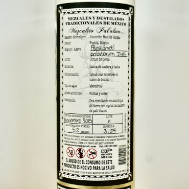 Destilado de Agave - Pal'alma Puebla Papalometl / 70cl / 50%