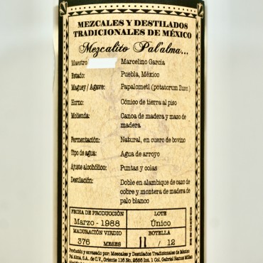 Pal'Alma Papalometl Puebla 27 Years by Almamezcalera Destilado de Agave / 70cl / 50%