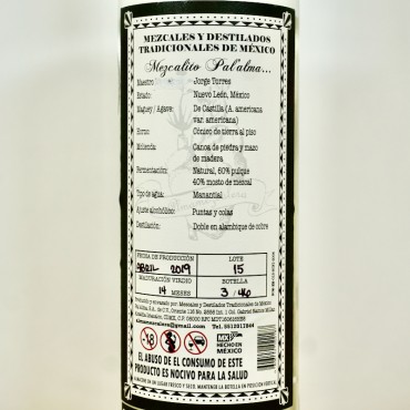 Destilado de Agave - Pal'alma Nuevo Leon / 70cl / 50%