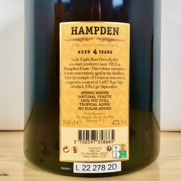 Rum - Hampden Estate The Younger LROK 2016 Big Bottle / 300cl / 47%