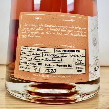 Rum - Bellamy's Panama 1997 Reserve Rum 24 Years / 70cl / 52.3%