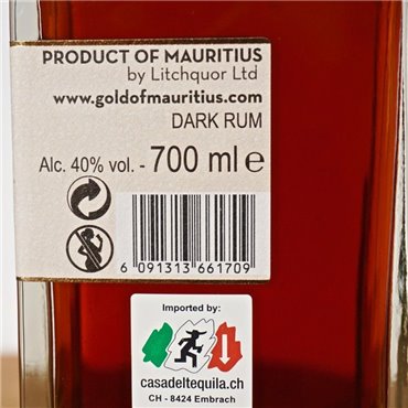 Rum - Gold of Mauritius Dark Rum / 70cl / 40% Rum 65,00 CHF