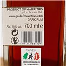 Rum - Gold of Mauritius Dark Rum / 70cl / 40% Rum 65,00 CHF
