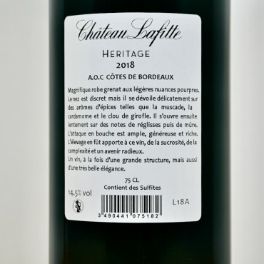 Wein - Chateau Lafitte Heritage Bordeaux AOC 2018 Frankreich / 75cl / 14.5%