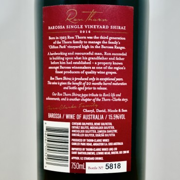 Wein - Thorn Clarke Ron Thorn Barossa Shiraz 2016 Australien / 75cl / 15.5%
