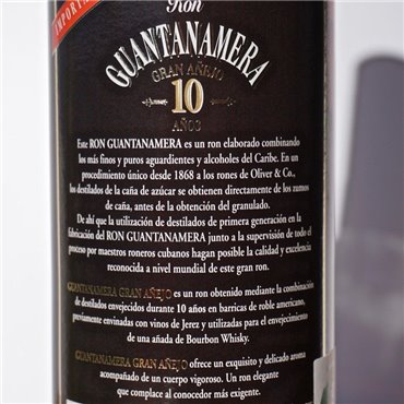 Rum - Guantanamera Anejo 10 Years / 70cl / 38% Rum 35,00 CHF