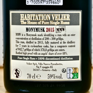 Rum - Habitation Velier Monymusk MMW 2015 / 70cl / 59%