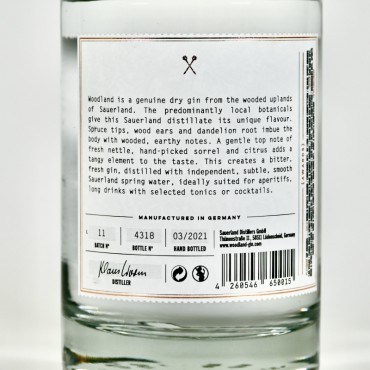 Gin - Woodland Sauerland Dry Gin / 50cl / 45.3%