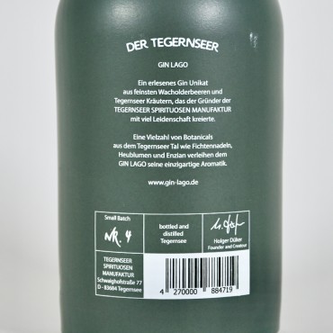 Gin - Lago Tegernsee Dry Gin / 50cl / 42%