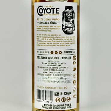 Coyote Triunfo Del Desierto Sotol Vibora, 70 cl, 45 % vol.